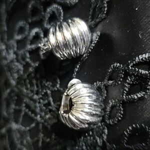 Napier Huggie Hoops Silvertone Vintage